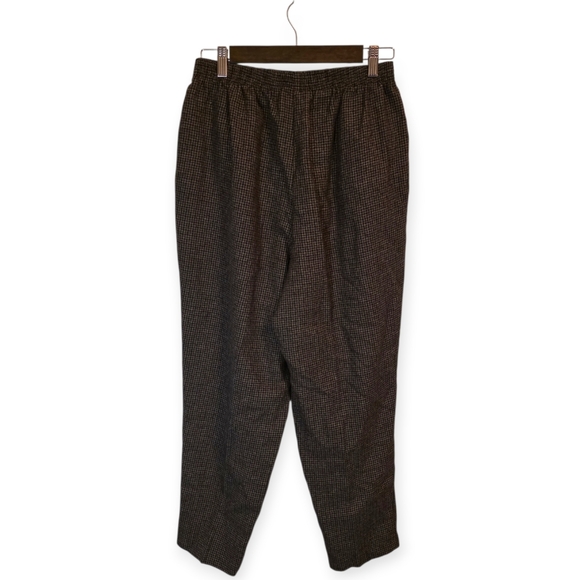 Dress Barn Pants - Dressbarn Woman 14WP Brown Houndstooth Pull On Ankle Pants Petite